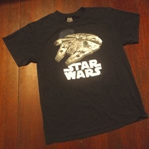 STAR WARS T-SHIRT - MILLENNIUM FALCON Jerry Leigh Large Tee Shirt Disney